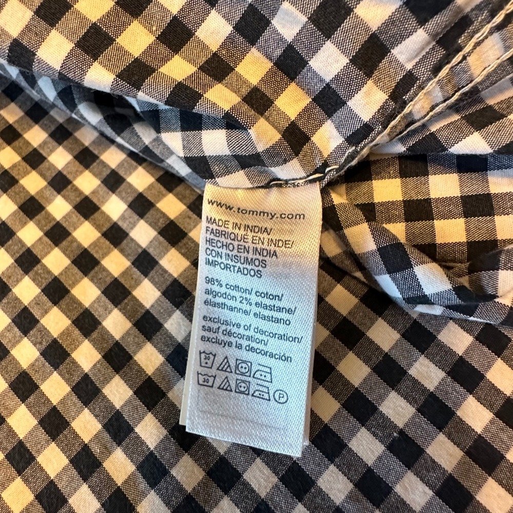 Tommy Hilfiger XXL Blue Gingham Check Classic Fit Button Down‎ Shirt - Picture 6 of 9